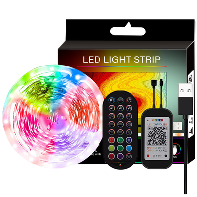 USB 5V 현명한 주도하는 스트립은 텔레비전 배경 CE 증명서를 위한 5050 RGB 컬러를 밝힙니다