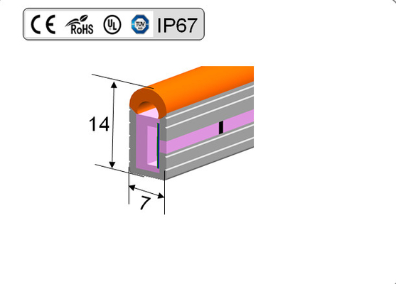 RGBW 12V LED 네온사인 플렉스 불빛, 결혼을 위한 LED 실리콘 네온사인 스트립 7 밀리미터 Ｘ 14 밀리미터