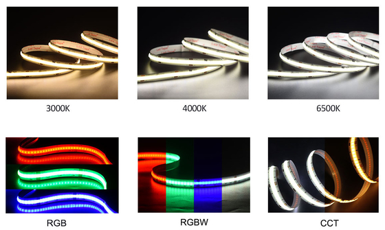 조명 장식을 위한 디밍 가능 COB LED 스트립 다채로운 6000K