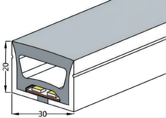 장식을 밝히기 위한 구부릴 수 있는 페슈블 실리콘 네온관 30×20mm IP68