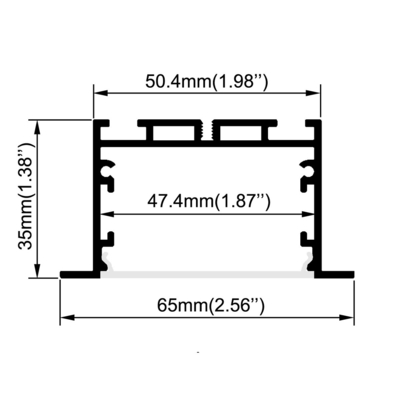 50x35mm은 led 라이트닝 스트립을 위해 건식 벽체 채널, 은 알루미늄 프로필을 이끌었습니다