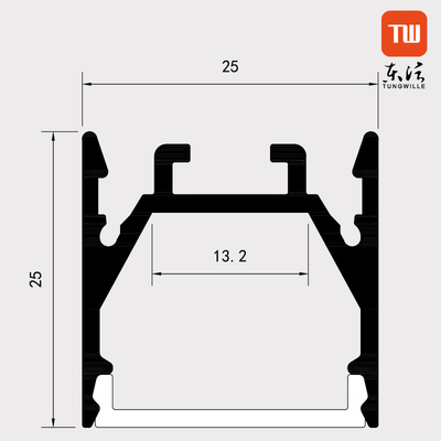 LED 라이트 확산기를 위한 현대 실내 표면 장착 led 프로필 25mmx25mm