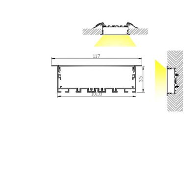 LED 스트립 라이트 알루미늄 통로는 양극 처리되는 것으로 맞춤화된 석고 주도하는 프로필을 휴회를 명했습니다