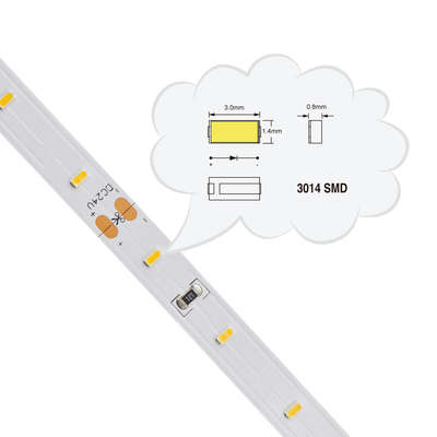 하얀 SMD 3014 주도하는 스트립, IP20 SMD 탄력적 주도하는 스트립 라이트 120 LED / Ｍ