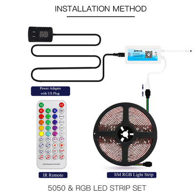 5050 RGB 현명한 주도하는 스트립은 10 미터 블루투스 APP OEM 제어를 밝힙니다