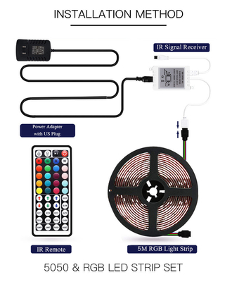 12V 10m 5050 RGB 주도하는 스트립, 멀리 통제된 스마트 홈 주도하는 스트립