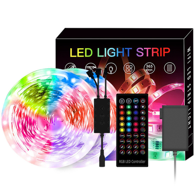 블루투스 현명한 스트립 LED 라이트는 5050 RGB 음악 음량 조정을 했습니다
