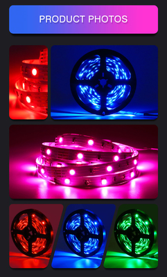 블루투스 현명한 스트립 LED 라이트는 5050 RGB 음악 음량 조정을 했습니다